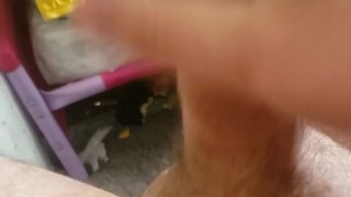 Normal guy plays with dick