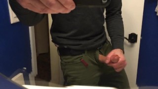 So horny! I jerk and cum in my bathroom after work.