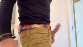 Edging, showing my cock and pre-cum, super horny!