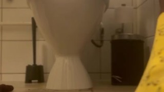 BBC Morning Milking Session on the toilet with Cum Shot