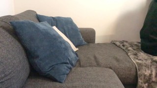 Curious guy plays with own cum