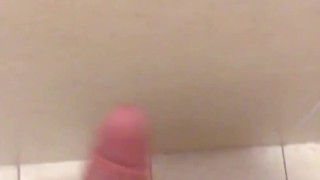 Big cock cum in public toilet