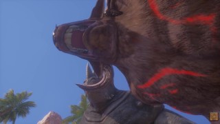 Twink Guy Fucks with two Huge Furry (POV)