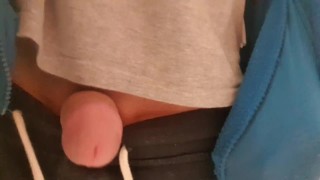 I love showing off my dick in the supermarket - almost caught