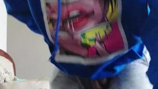 Big bulge touching myself I got to take care of it 