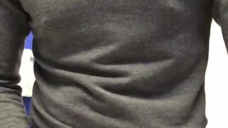 Horny after a long day, I jerk off after work in the toilet - face orgasm