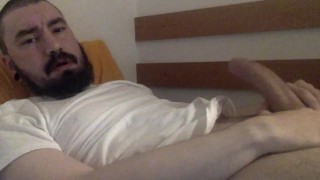 Playing with my big dick during lunch break