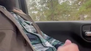 Jerking off at work in the woods