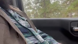 Jerking off at work in the woods