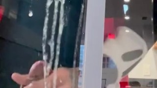 Cumshot on window