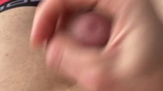 White milk from the penis. Viscous and entangled