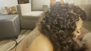 Black Girl Gives a Slow and Sensual Blowjob on Big Black Dick