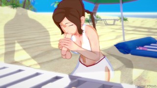 Ty Lee having hot sex on public beach
