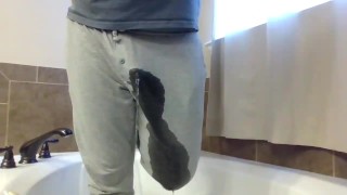 Pissing Pajama Pants before showing Nonstop