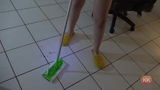 EMO girl helps with Handjob, cleaning and MORE