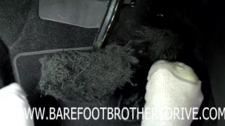 DRIVING IN SOCKS TOP VIEW
