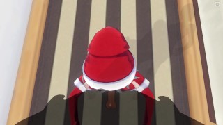 3D HENTAI Made a blowjob for a holiday