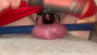 Kaylee puts the screwdriver to her sissy nuts 