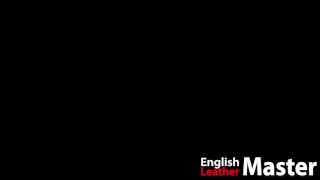 Christmas leather Master has gloves and cock worshipped by slave and then feeds him cum PREVIEW