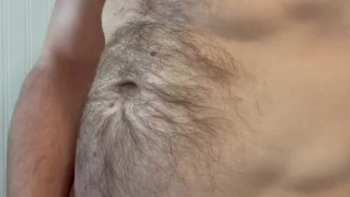 Vocal muscled man jerks off his huge cock