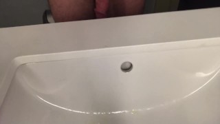 Shooting a giant load in the hotel sink - 2017