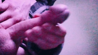 Cumshot squirting over the sound of an Anal gangbang compilation video