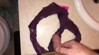 POV Dirty Panty Masturbation Sniffing,Tasting, and Cumming On Another Pair Of My Wifes Dirty Panties