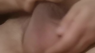 Guy Moaning Loud while Spanking Cock and Balls and watching Porn