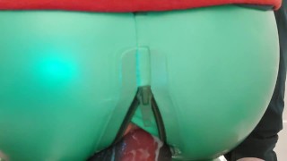 Winston covered in cum fucking that latex ass! 