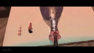 POV Eating Out a Furry Wolfgirl after a messy Footjob