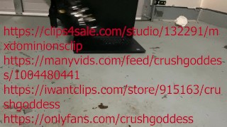 stomping laptop in sexy boots