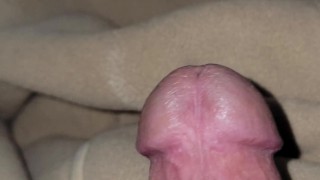 Close up jacking off and thick cum