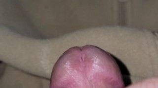 Close up jacking off and thick cum