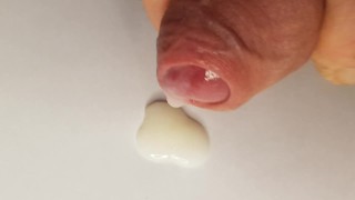 Wank before work, close up and thick cumshot