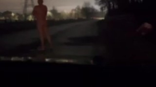 Nude in road