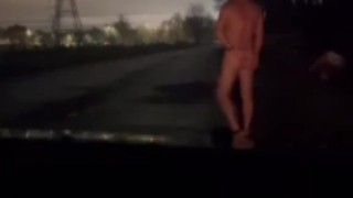 Nude in road