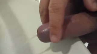 walking around the house to choose where to pee. Cock POV