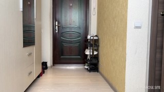 Gave Anal to the courier for pizza in Pantyhose - Creampie