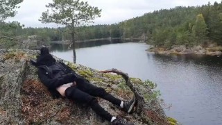 Needy wolfie chill in the forest and give himself a nice fap