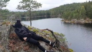 Needy wolfie chill in the forest and give himself a nice fap