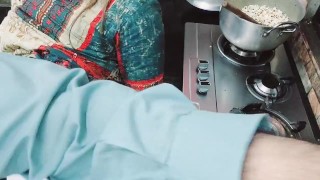 Punjabi Maid Busy in Cooking While Her Ass Fucked By Her Owner With Clear Hindi Audio