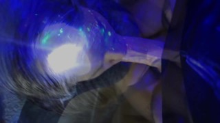 Face fuck from outer space! Trippy deepthroat squirting facial