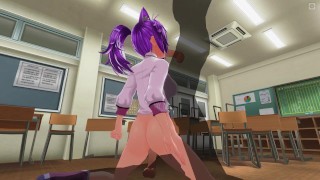 3D HENTAI Schoolgirl sucks and rides her friend's cock