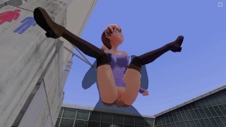 3D HENTAI Anal sex with a mistress on the roof of the shopping center