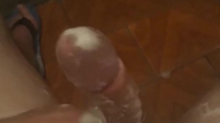 Jacking off in the bathroom