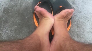 Imagine you are at a random public restroom and find my feet waiting for you - Manlyfoot Road trip