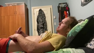 Roommates panties jerk off. Cum on panties. Ginger uncut 