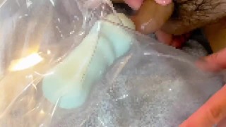 オナニー生活　8日目　エアピローで腰振ってイってみた　個人撮影　素人　ゲイ　バイ　日本人　ぽっちゃり　デブ　ガチムチ　エアピロー　ラブドール　オナホール　射精　セックス　女性向け　手コキ