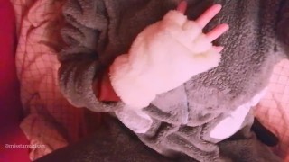 18 Girl tits massage hands and vibrator at pajama's party kigurumi nipple masturb