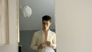 Sexy teenager masturbates in a suit |ONLYFANS